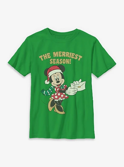 Disney Minnie Mouse The Merriest Season Youth T-Shirt