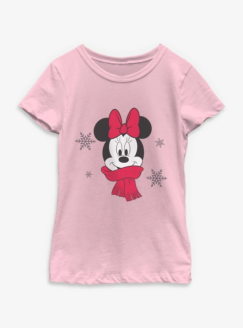 Disney Minnie Mouse Cozy Christmas Youth Girls T-Shirt
