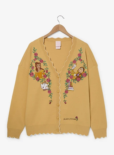Disney Beauty and the Beast Rose Women's Plus Scalloped Cardigan — BoxLunch Exclusive