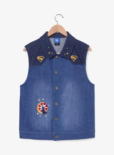 Her Universe DC Comics Supergirl Embroidered Women's Denim Vest - BoxLunch Exclusive