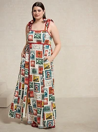 Disney The Nightmare Before Christmas Character Postcards Allover Print Plus Maxi Dress - BoxLunch Exclusive