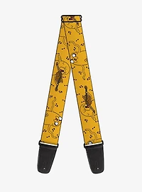 Adventure Time Jake Dancing and Violin Poses Guitar Strap