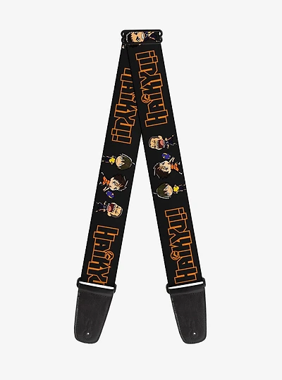 Haikyu!! Title Logo Chibi Karasuno High Player Pose Guitar Strap