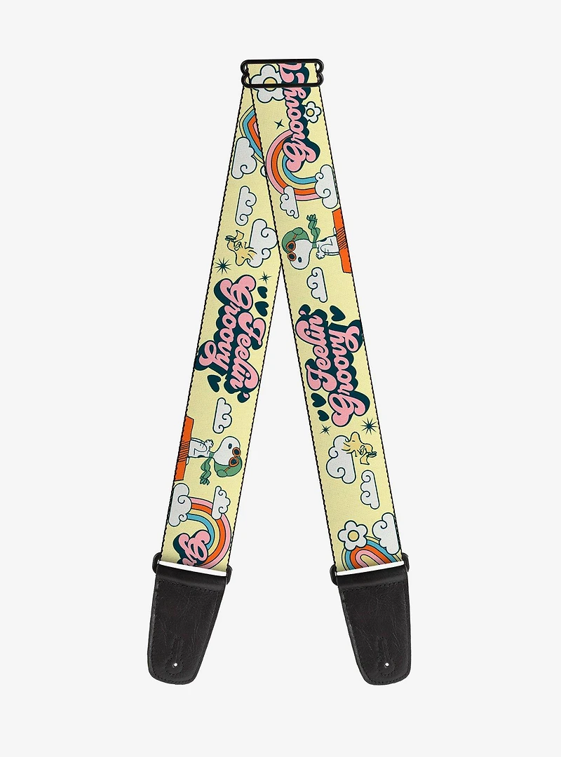 Peanuts Snoopy Flying Ace and Woodstock Groovy Quotes Guitar Strap