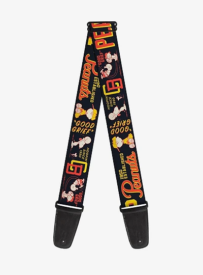 Peanuts Athletic Club Poses and Quotes Guitar Strap