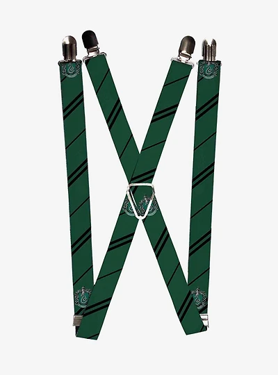 Harry Potter Slytherin Crest Stripe Suspenders