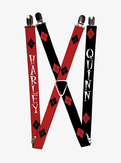 DC Comics Harley Quinn Split Diamonds Suspenders