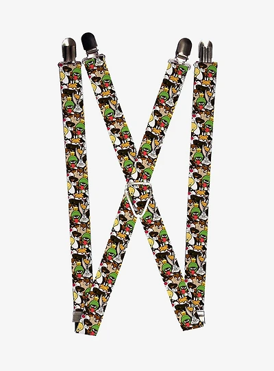Looney Tunes Character Stacked Collage Suspenders