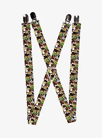 Looney Tunes Character Stacked Collage Suspenders