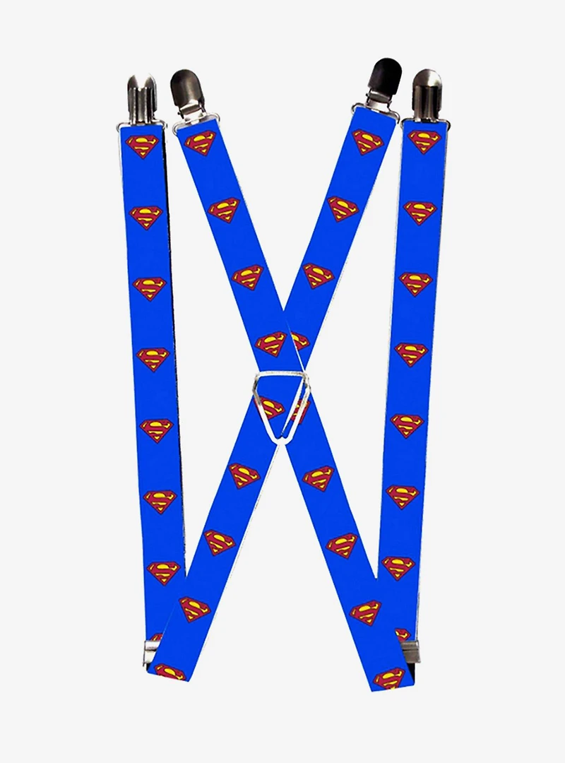 DC Comics Superman Shield Blue Suspenders