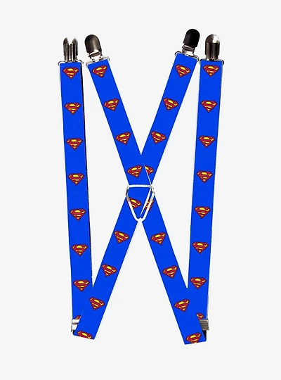 DC Comics Superman Shield Blue Suspenders