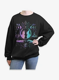 Wicked: For Good Glinda & Elphaba Moon Stars Womens Oversized Sweatshirt BoxLunch Exclusive