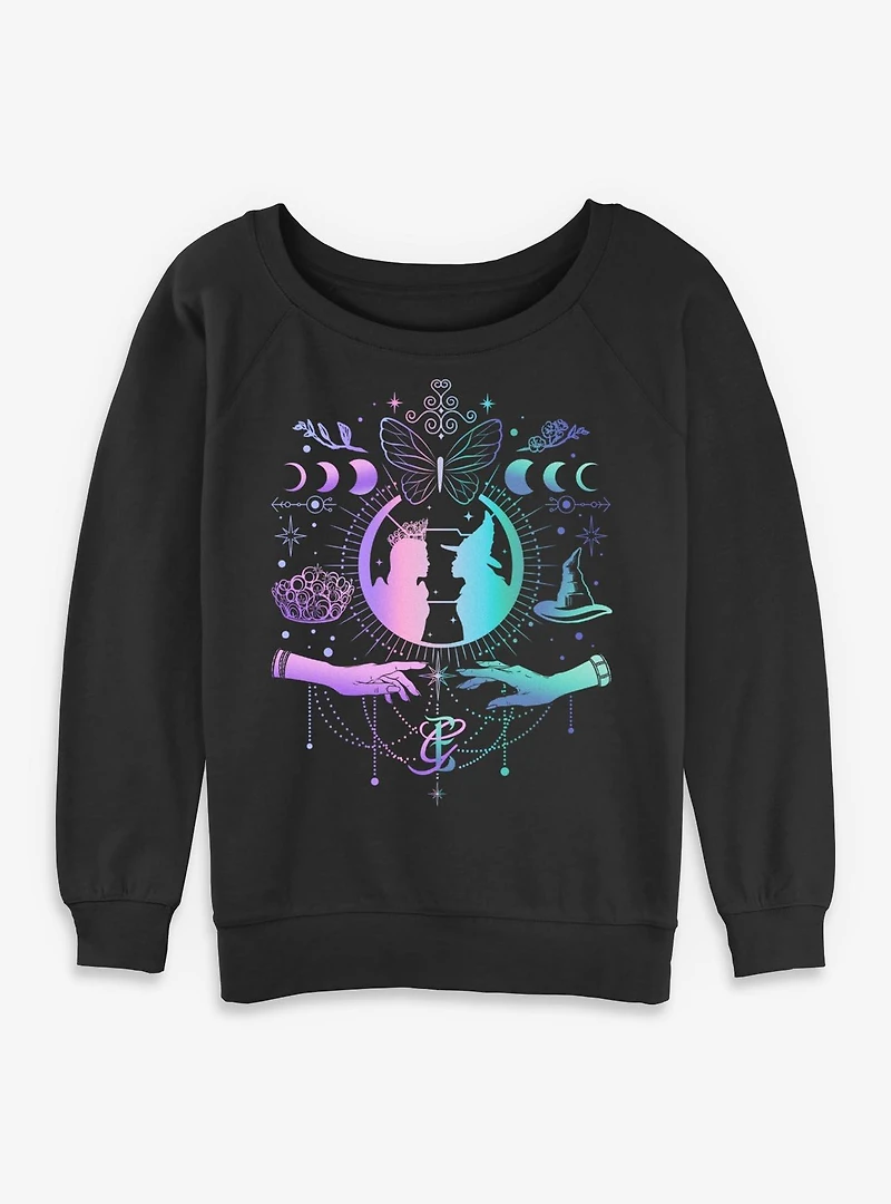 Wicked: For Good Glinda & Elphaba Moon Stars Womens Slouchy Sweatshirt BoxLunch Exclusive
