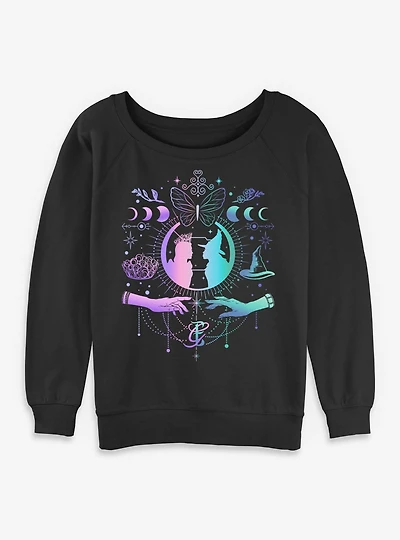 Wicked: For Good Glinda & Elphaba Moon Stars Womens Slouchy Sweatshirt BoxLunch Exclusive