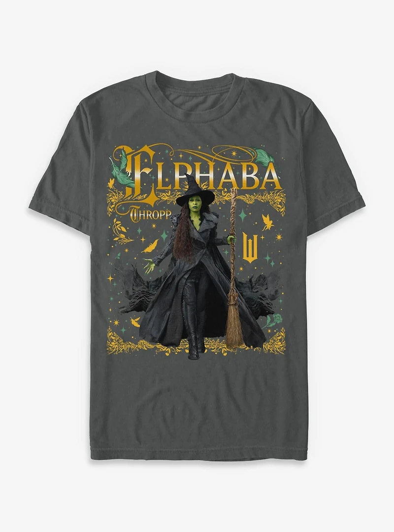 Wicked: For Good Elphaba Thropp Ornate Portrait Garment Dye T-Shirt BoxLunch Exclusive