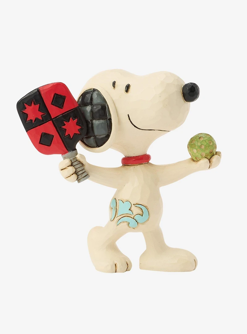 Jim Shore Peanuts Mini Snoopy Playing Pickleball Figurine