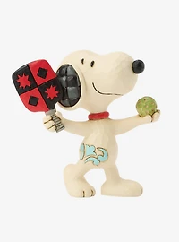Jim Shore Peanuts Mini Snoopy Playing Pickleball Figurine