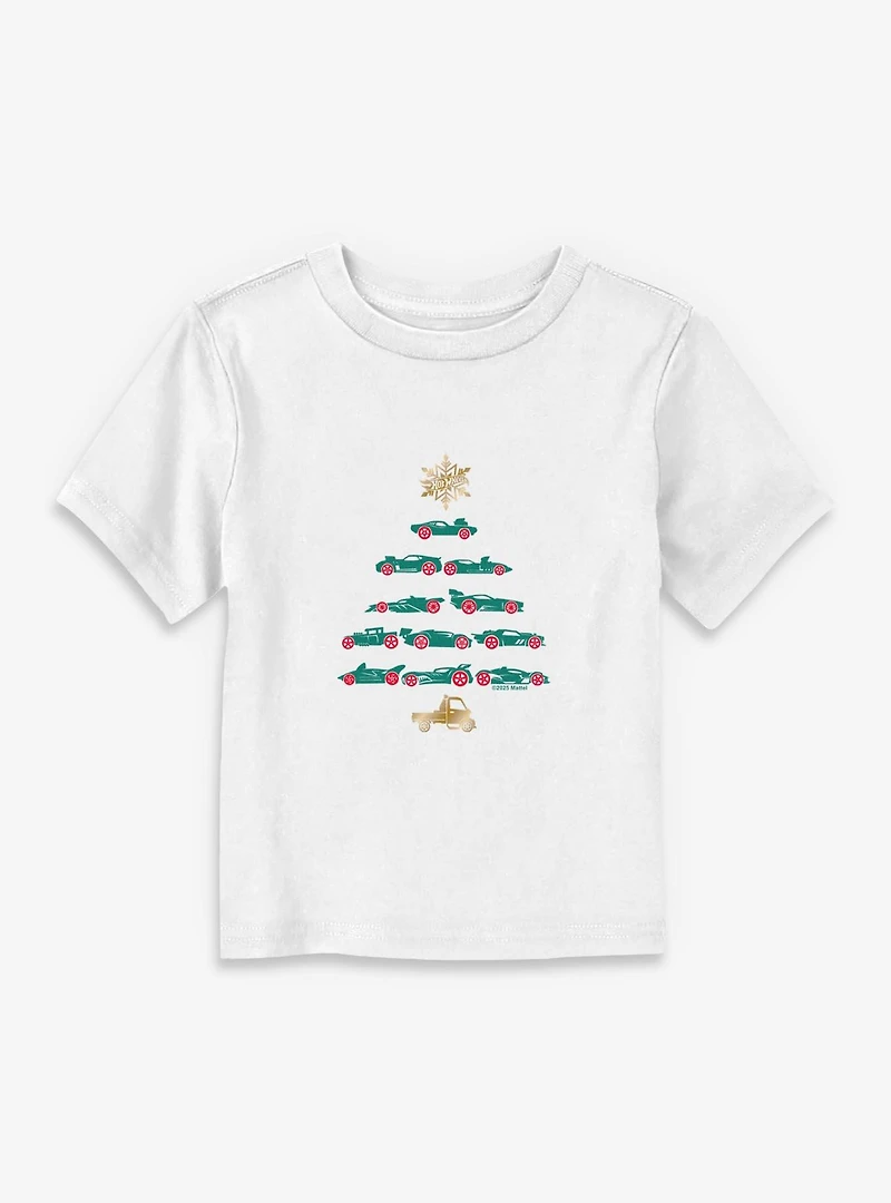 Hot Wheels Cars Christmas Tree Toddler T-Shirt