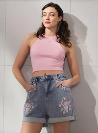 Disney The Aristocats Marie Floral High Waisted Women's Shorts - BoxLunch Exclusive