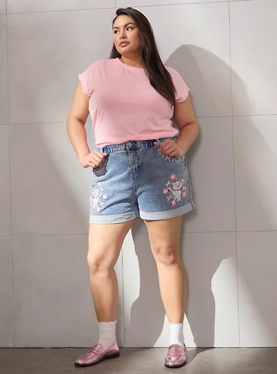 Disney The Aristocats Marie Floral High Waisted Women's Plus Shorts - BoxLunch Exclusive