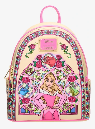 Loungefly Disney Sleeping Beauty Aurora Stained Glass Portrait Mini Backpack - BoxLunch Exclusive