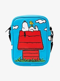 Peanuts The Secret of Life Snoopy and Woodstock Dog House Pose Crossbody Bag