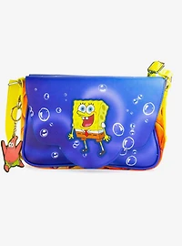 SpongeBob SquarePants Excited Full Body Pose Applique Crossbody Bag