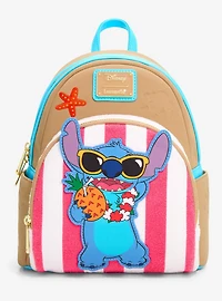Loungefly Disney Lilo & Stitch Beach Towel Stitch Mini Backpack - BoxLunch Exclusive