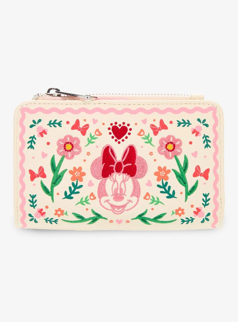 Loungefly Disney Minnie Mouse Floral Embroidered Wallet - BoxLunch Exclusive