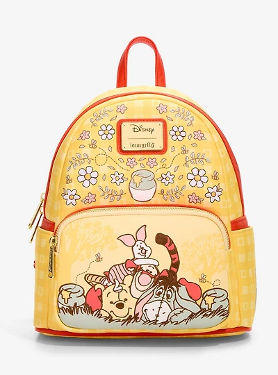 Loungefly Disney Winnie the Pooh Floral Gingham Mini Backpack