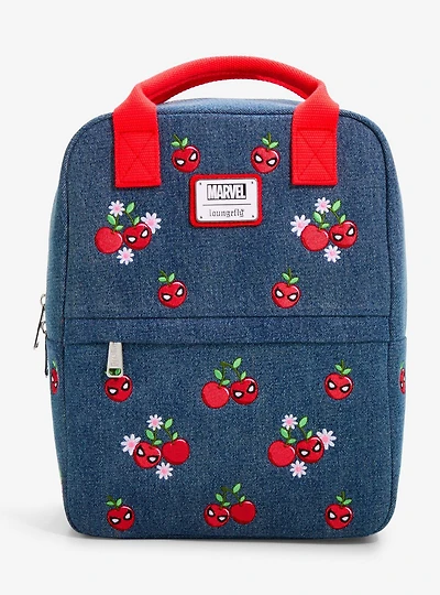 Loungefly Marvel Spider-Man Cherries Denim Mini Backpack - BoxLunch Exclusive
