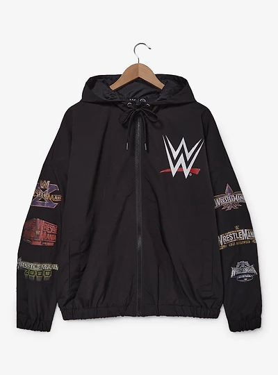 WWE WrestleMania Logos Windbreaker Hoodie - BoxLunch Exclusive