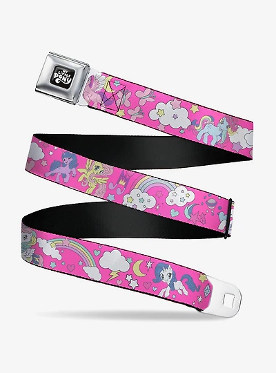 My Little Pony Ponies and Cutie Marks Collage Multi Seatbelt Buckle Belt