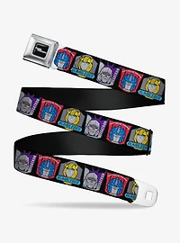 Transformers Character Trio Face and Name Icons Multi Seatbelt Buckle Belt