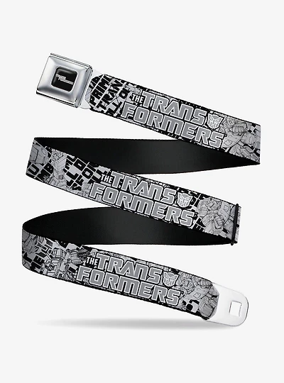 Transformers Robots and Text Collage Seatbelt Buckle Belt