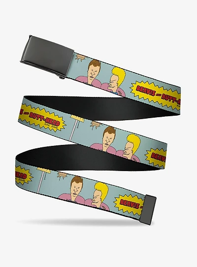 Beavis and Butt Head Couch Pose Logo Clamp Buckle Belt