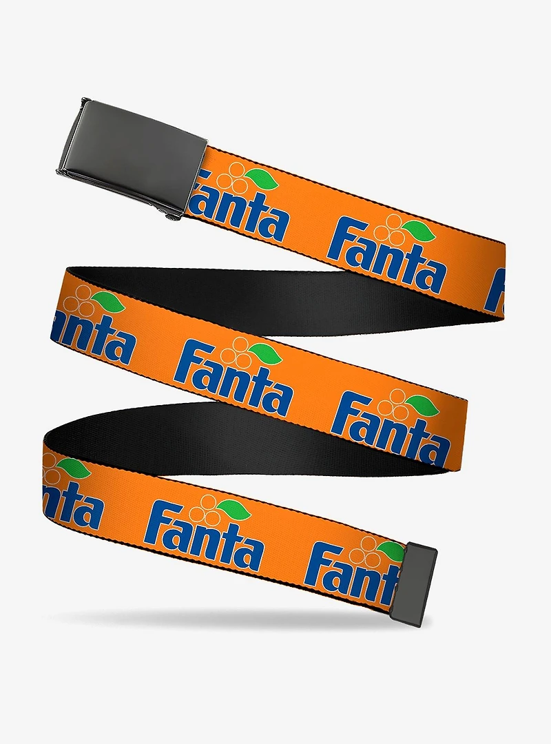 Fanta Vintage Logo Blue Clamp Buckle Belt