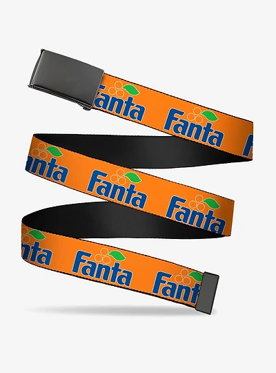 Fanta Vintage Logo Blue Clamp Buckle Belt
