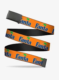 Fanta Vintage Logo Blue Clamp Buckle Belt