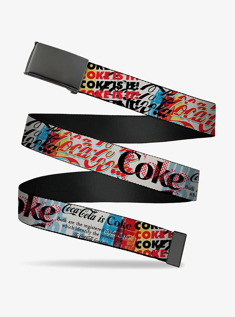 Coke Is It Pop Art Collage Multi Clamp Buckle Belt