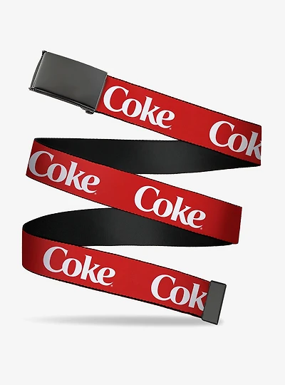 Coca-Cola Coke Text Logo Clamp Buckle Belt