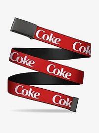 Coca-Cola Coke Text Logo Clamp Buckle Belt