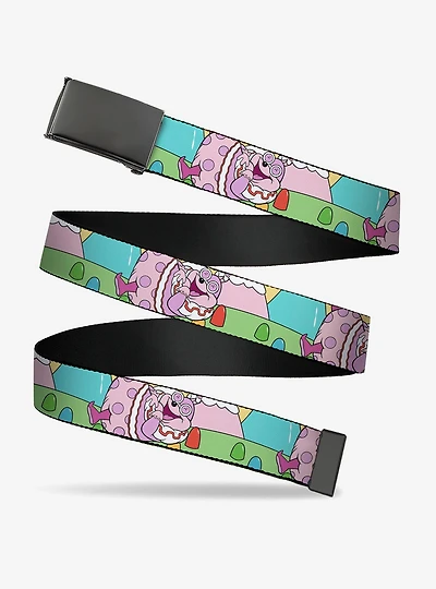 Candy Land Jolly Laughing Pose and Gum Drops Multi Clamp Buckle Belt