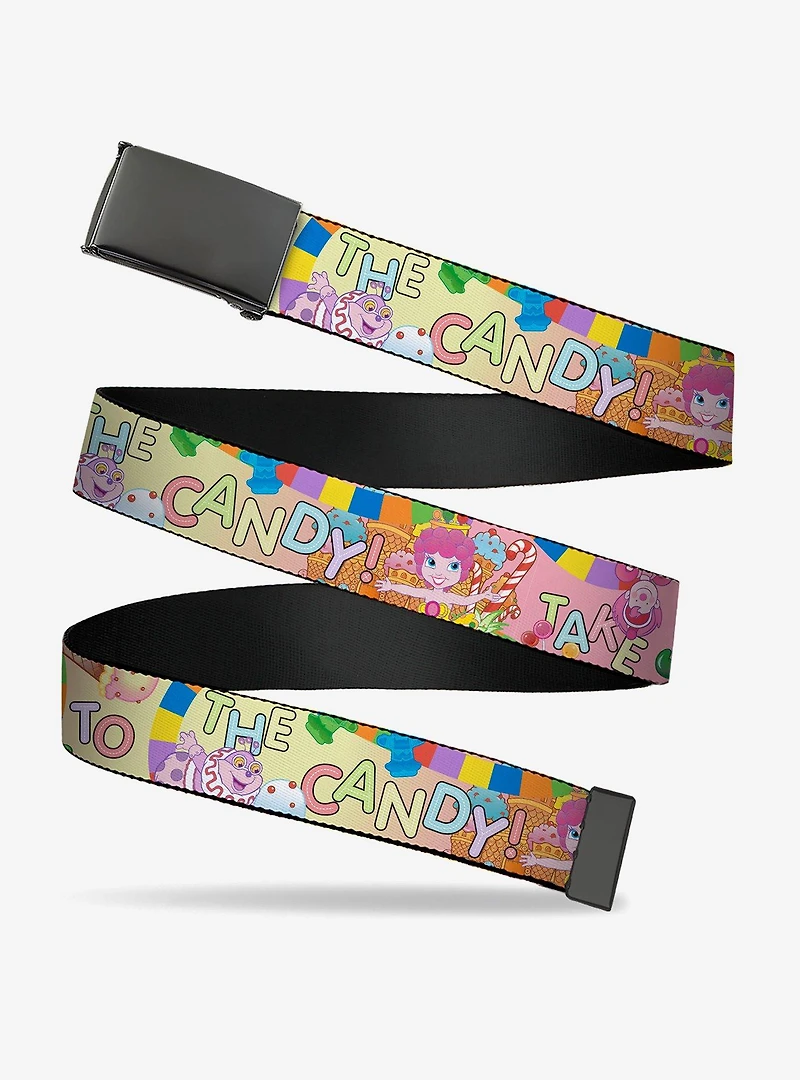 Candy Land Take Me To The Character Collage Multi Clamp Buckle Belt