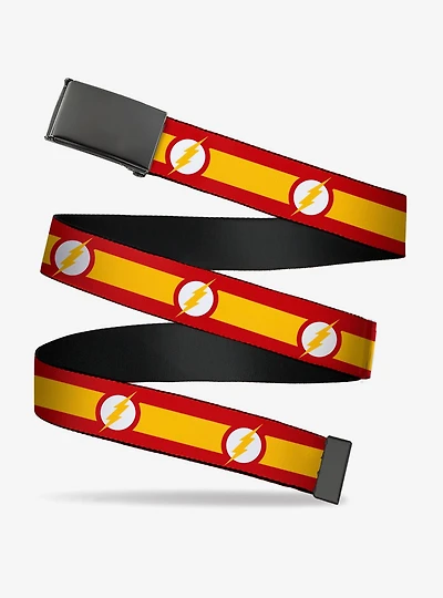 DC Comics The Flash Logo Stripe Clamp Buckle Belt