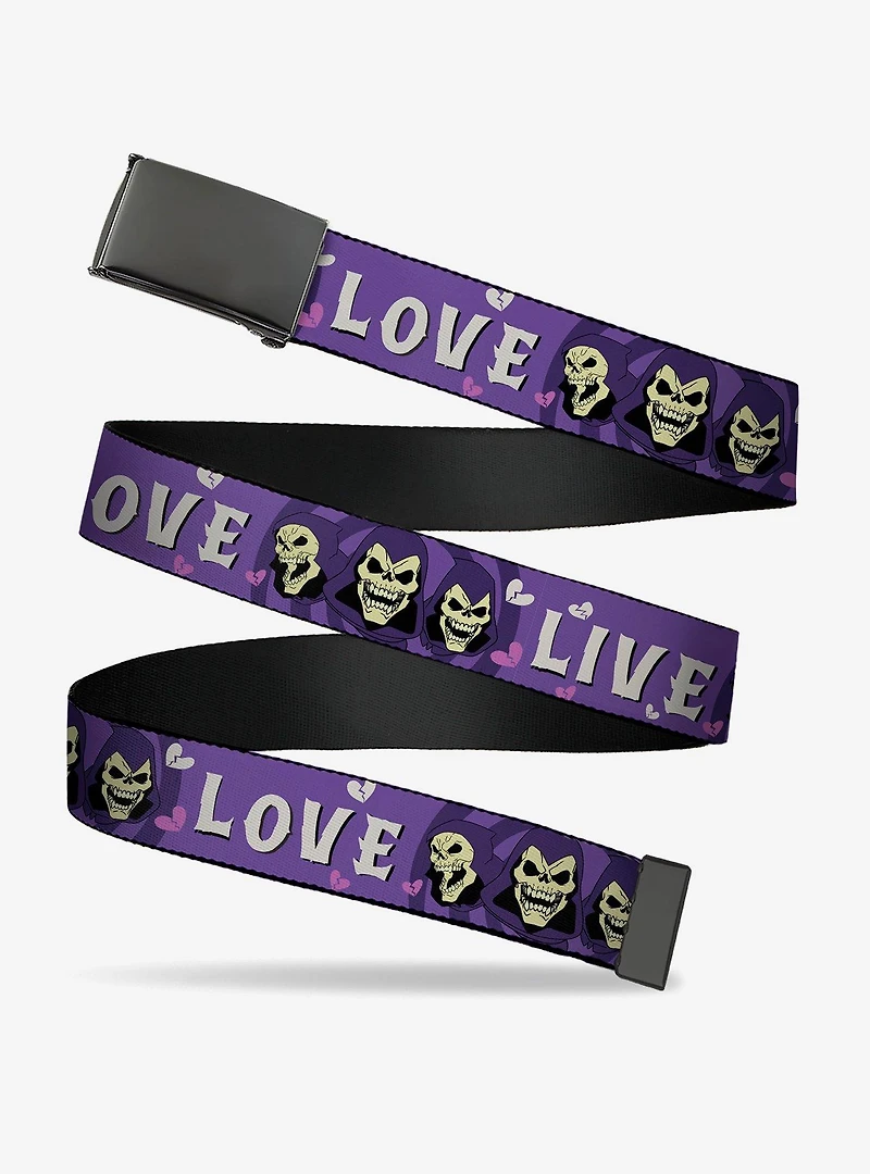 Masters of The Universe Skeletor Live Love Expressions Clamp Buckle Belt
