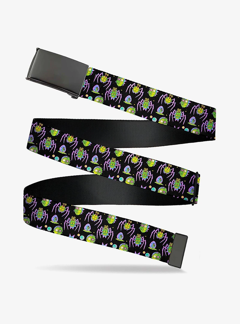 Rick and Morty Mutants Things Collage Clamp Buckle Belt