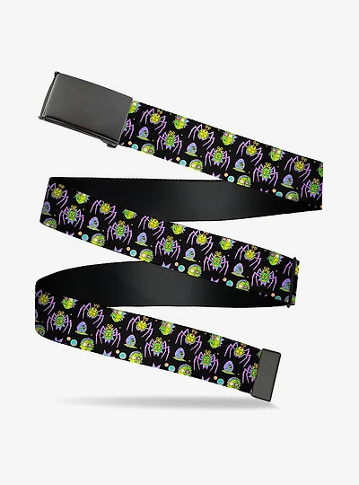 Rick and Morty Mutants Things Collage Clamp Buckle Belt