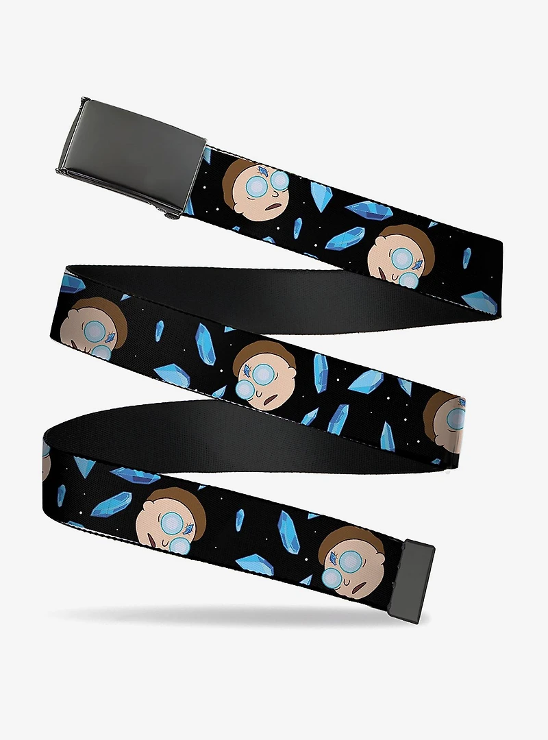 Rick and Morty Death Crystals Expression Black Clamp Buckle Belt