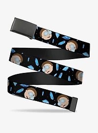 Rick and Morty Death Crystals Expression Black Clamp Buckle Belt